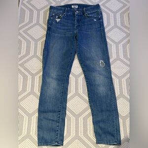 Mother The Looker Crop Graffiti Girl Denim Blue Jeans USA Made Women’s 26